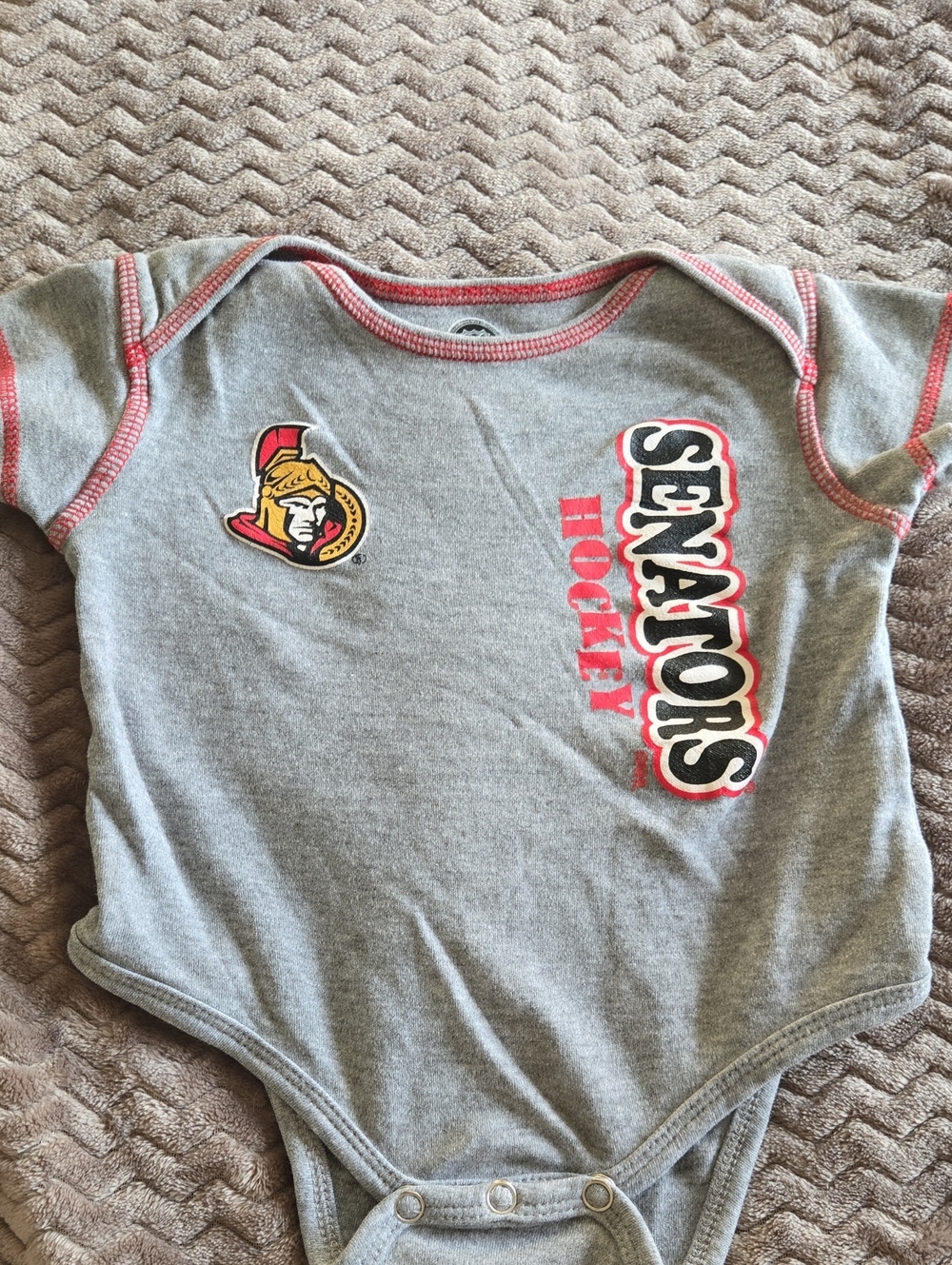 NHL Ottawa Senators Grey and Red Baby Bodysuit 18M